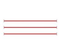 vidaXL Barres fixes d'exercice 3 pièces 125 cm Acier Rouge