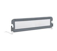vidaXL Barrière de sécurité de lit enfant Rail pliable 150x42 cm Gris Polyester