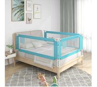 Barrière de Sécurité de Lit d'Enfant Protection de Lit Bébé Tout-petits Chambre à Coucher Maison Intérieur Bleu 120x25 cm Tissu