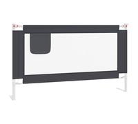 vidaXL Barrière de sécurité de lit enfant Protection bébé tout-petits 140x25 cm Tissu Gris foncé