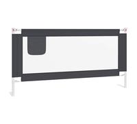 vidaXL Barrière de sécurité pour lit d'enfant 180x25 cm Gris foncé en tissu