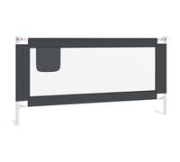 Vidaxl Barrière De Sécurité De Lit D'enfant Gris Foncé 180x25 Cm Tissu