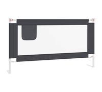 vidaXL Barrière de Sécurité de Lit d'enfant Protection de Lit Bébé Tout-Petits Chambre à Coucher Maison Intérieur Gris Foncé 150x25 cm Tissu