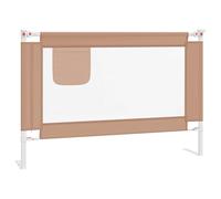 vidaXL Barrière de Sécurité de Lit d'enfant Protection de Lit Bébé Tout-Petits Chambre à Coucher Maison Intérieur Taupe 100x25 cm Tissu