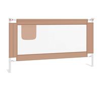 vidaXL Barrière de Sécurité de Lit d'enfant Protection de Lit Bébé Tout-Petits Chambre à Coucher Maison Intérieur Taupe 150x25 cm Tissu