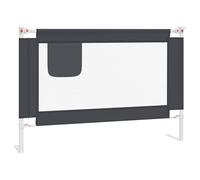 vidaXL Barrière de Sécurité de Lit d'enfant Protection de Lit Bébé Tout-Petits Chambre à Coucher Maison Intérieur Gris Foncé 100x25 cm Tissu