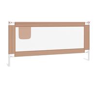vidaXL Barrière de Sécurité de Lit d'enfant Protection de Lit Bébé Tout-Petits Chambre à Coucher Maison Intérieur Taupe 200x25 cm Tissu