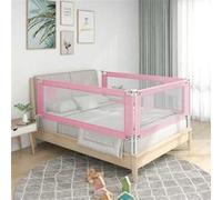 vidaXL Barrière de sécurité de lit d'enfant Rose 120x25 cm Tissu 10200 Rose G