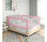 vidaXL Barrière de sécurité de lit d'enfant Rose 200x25 cm Tissu 10206 Rose G