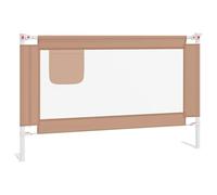 vidaXL Barrière de Sécurité de Lit d'enfant Protection de Lit Bébé Tout-Petits Chambre à Coucher Maison Intérieur Taupe 120x25 cm Tissu