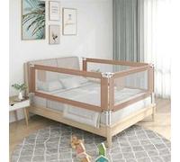 vidaXL Barrière de sécurité de lit d'enfant Taupe 140x25 cm Tissu Marron G