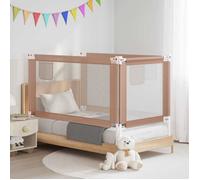 vidaXL Barrière de sécurité de lit d'enfant 10220 Taupe 150 x 25 cm Tissu