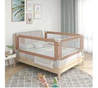 vidaXL Barrière de sécurité de lit d'enfant Taupe 200x25 cm Tissu 10224