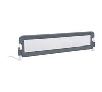 vidaXL Barrière de Sécurité de Lit Enfant Rail de Lit Pliable Barrière de Protection Bébé Chambre à Coucher Gris 180x42 cm Polyester