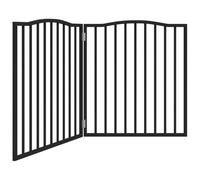 vidaXL Barrière pour Chien Pliable 2 Panneaux Noir Bois de peuplier