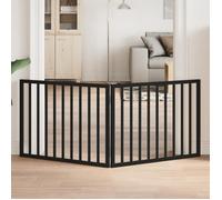 vidaXL Barrière pour chien pliable à 2 panneaux Noir 160 cm Bois de peuplier