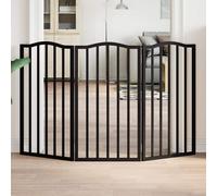 Vidaxl Barrière Pour Chien Pliable 3 Panneaux Noir Bois De Peuplier