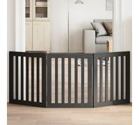 Vidaxl Barrière Pour Chien Pliable 3 Panneaux Noir Bois De Peuplier