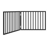 vidaXL Barrière pour Chien Pliable à 2 Panneaux Noir 160 cm Bois de peuplier