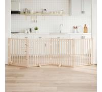 vidaXL Barrière pour chien avec porte pliable 4 panneaux 320 cm en bois massif sapin