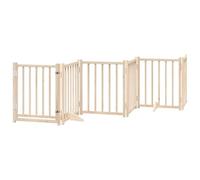 vidaXL Barrière pour Chiens avec Porte 6 Panneaux Bois de Sapin Massif, barrière de sécurité pour Animaux de Compagnie, barrière pour Chien pour escaliers, barrière pour Chiots pour escaliers