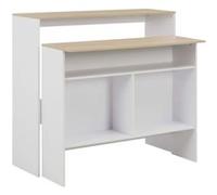 Table de bar - vidaXL - 130x40x120cm - Blanc - Aggloméré - 2 places