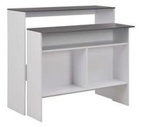 vidaXL Table de bar avec 2 dessus de table Blanc et gris 130x40x120 cm 280221