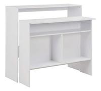 vidaXL Bartafel met 2 tafelbladen 130x40x120 cm wit280217 Blanc G