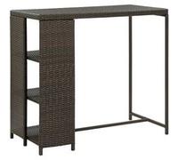 vidaXL Table de bar avec rangement Marron 120x60x110 cm Résine tressée