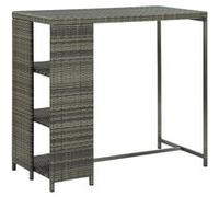 vidaXL Table de bar avec rangement Gris 120x60x110 cm Résine tressée