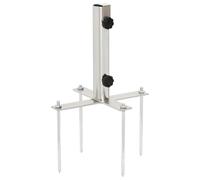 Vidaxl Base De Parasol Avec Piquets De Sol Ø32-48 Mm Argenté Acier