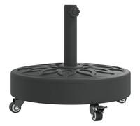 vidaXL Base de Parasol avec Roues pour mâts Ø38 / 48 mm 27 kg Rond, Base de Parasol, Pied de Parasol de terrasse, Porte-Parasol, Support de Parasol