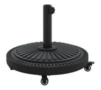 vidaXL Base de parasol avec roues pour mâts Ø38/48 mm, 27 kg, ronde