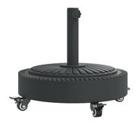 vidaXL Base de Parasol avec Roues pour mâts Ø38 / 48 mm 27 kg Rond, Base de Parasol, Pied de Parasol de terrasse, Porte-Parasol, Support de Parasol