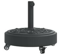 vidaXL Base de Parasol avec Roues pour mâts Ø38 / 48 mm 27 kg Rond, Base de Parasol, Pied de Parasol de terrasse, Porte-Parasol, Support de Parasol