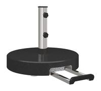 Vidaxl Base De Parasol Avec Roulettes Avec Poignée Granit Noir 29 Kg Ronde