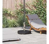 Vidaxl Base De Parasol Avec Roulettes Avec Poignée Granit Noir 29 Kg Ronde