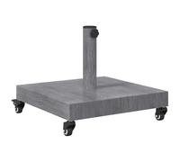 vidaXL Base de Parasol carrée pour l'extérieur, en Bois Gris foncé avec des Roues, 45 x 32 cm. Résistante aux UV, en béton et Acier recouvert de Poudre. Support de Patio, à Assembler. À Utiliser en é