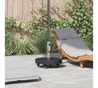 Vidaxl Base De Parasol Mobile Pour Poteaux Ø38/48mm Granit Noir 30 Kg Ronde