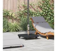 Vidaxl Base De Parasol Sur Roues Pour Poteaux Ø38/48mm Granite Noir 30 Kg Carré