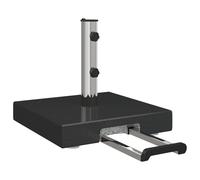 Vidaxl Base De Parasol Sur Roulettes Avec Poignée Granit Noir 29 Kg Carrée