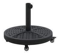vidaXL Base de Parasoleil avec des Roues pour Poteaux Ø38-48 mm, 13 kg, Ronde en Béton Résistant, Gris Foncé. Parfaite pour terrasse, Balcon, Support extérieur, Accessoires de Jardin, terrasse Modern