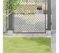 Bases de poteau carrées 12 pcs argent 91x91 mm acier galvanisé, base de clôture en béton, base de poteau de clôture 42000011