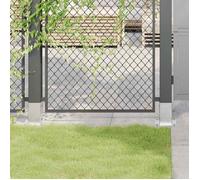 Bases de poteau carrées 12 pcs argent 91x91 mm acier galvanisé, base de clôture en béton, base de poteau de clôture 42000011