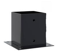 vidaXL Bases de poteau carrées 4 pcs anthracite 101x101 mm, base de clôture en béton, base de poteau de clôture, support de poteau en métal