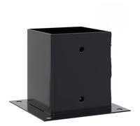 vidaXL Bases de poteau carrées 4 pcs anthracite 121x121 mm, base de clôture en béton, base de poteau de clôture, support de poteau en métal