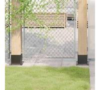 vidaXL Bases de poteau carrées 4 pcs anthracite 141x141 mm, base de clôture en béton, base de poteau de clôture, support de poteau en métal