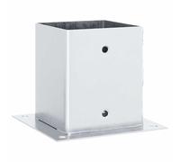 vidaXL Bases de poteau carrées 4 pcs argent 101x101 mm acier galvanisé, base de clôture en béton, base de poteau de clôture, support de poteau en métal