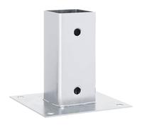 vidaXL Bases de poteau carrées 4 pcs argent 61x61 mm acier galvanisé, base de clôture en béton, base de poteau de clôture, support de poteau en métal