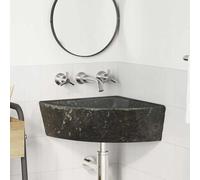 vidaXL Bassin d'angle suspendu au mur Gris (38-45) x (38-45) x 12 cm